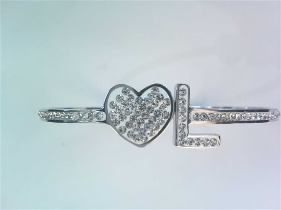 Armband Dame ALFABETO in Stahl -L- CUORE - -L- CUORE